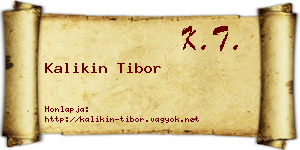 Kalikin Tibor névjegykártya